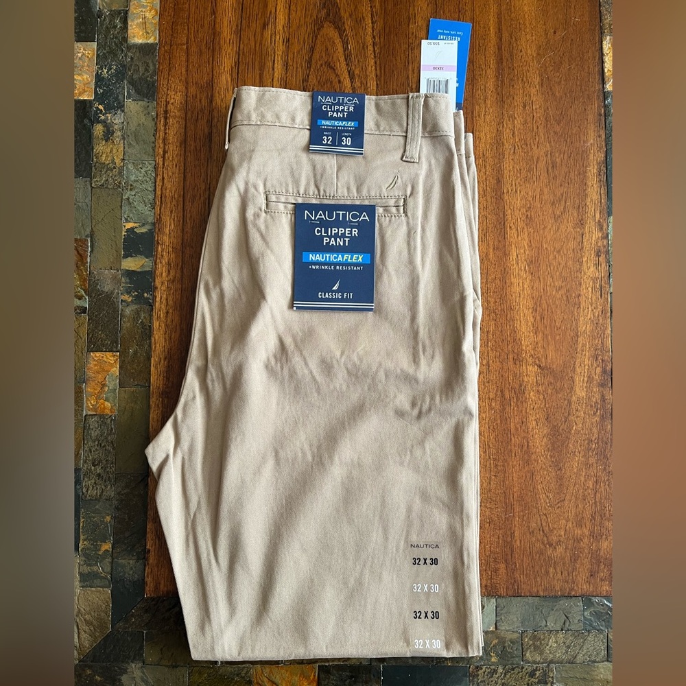 Nautica wrinkle resistant khakis chino pants 32*30